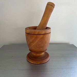 Wooden Mortar and Pestle
